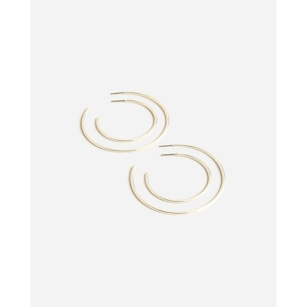 J Crew Thin hoop earrings set-of-two BE648